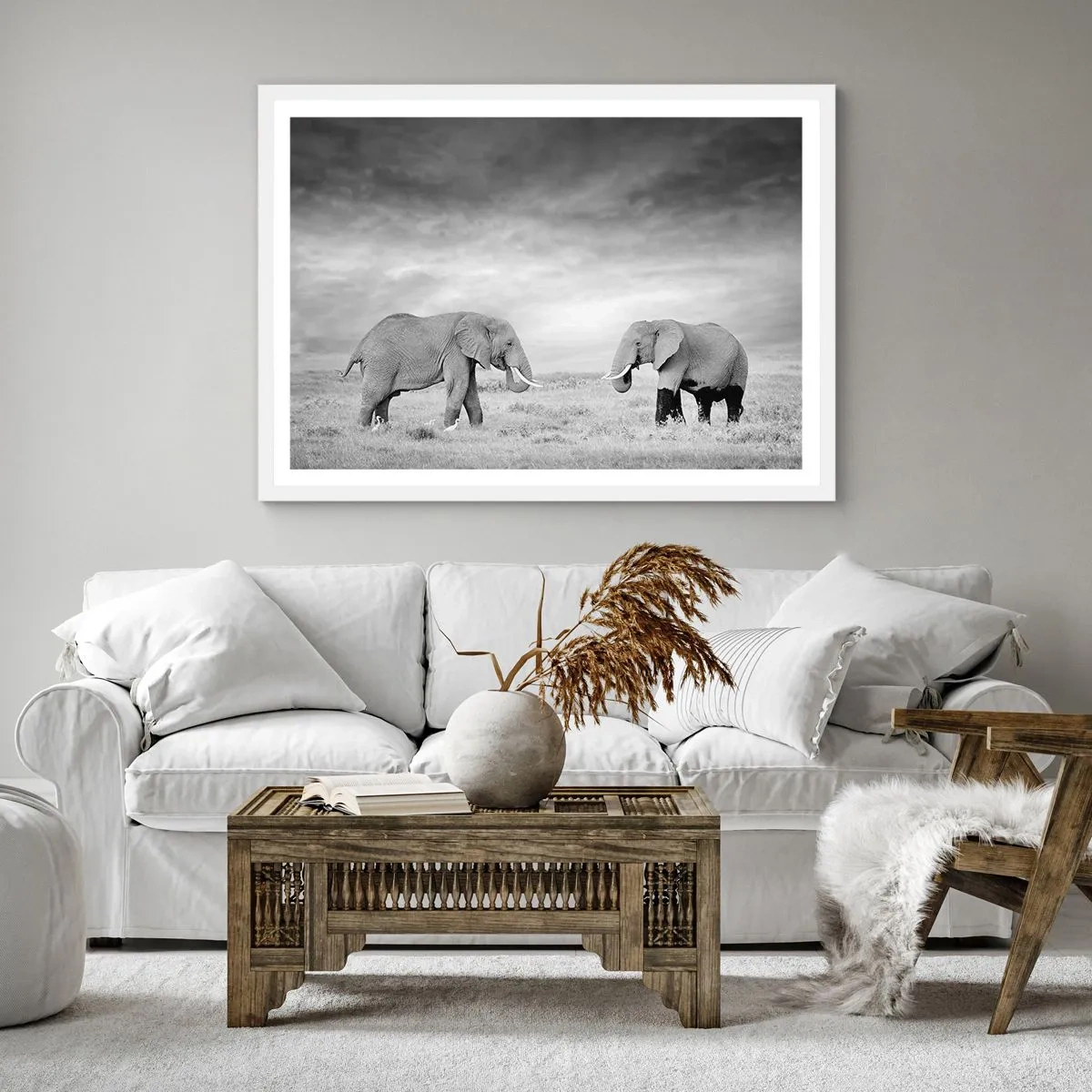 Affisch i vit ram - Grått är vackert - 30x30 cm