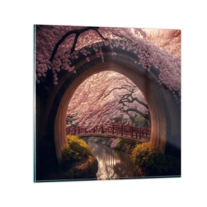 Glastavla - Bild på glas - Japansk vår - 60x60 cm
