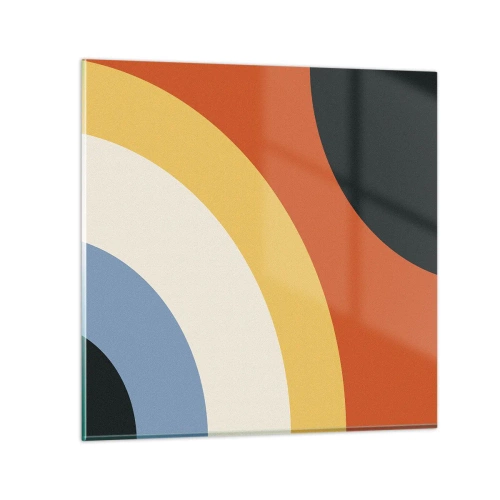 Glastavla - Bild på glas - Mot varandra - 30x30 cm
