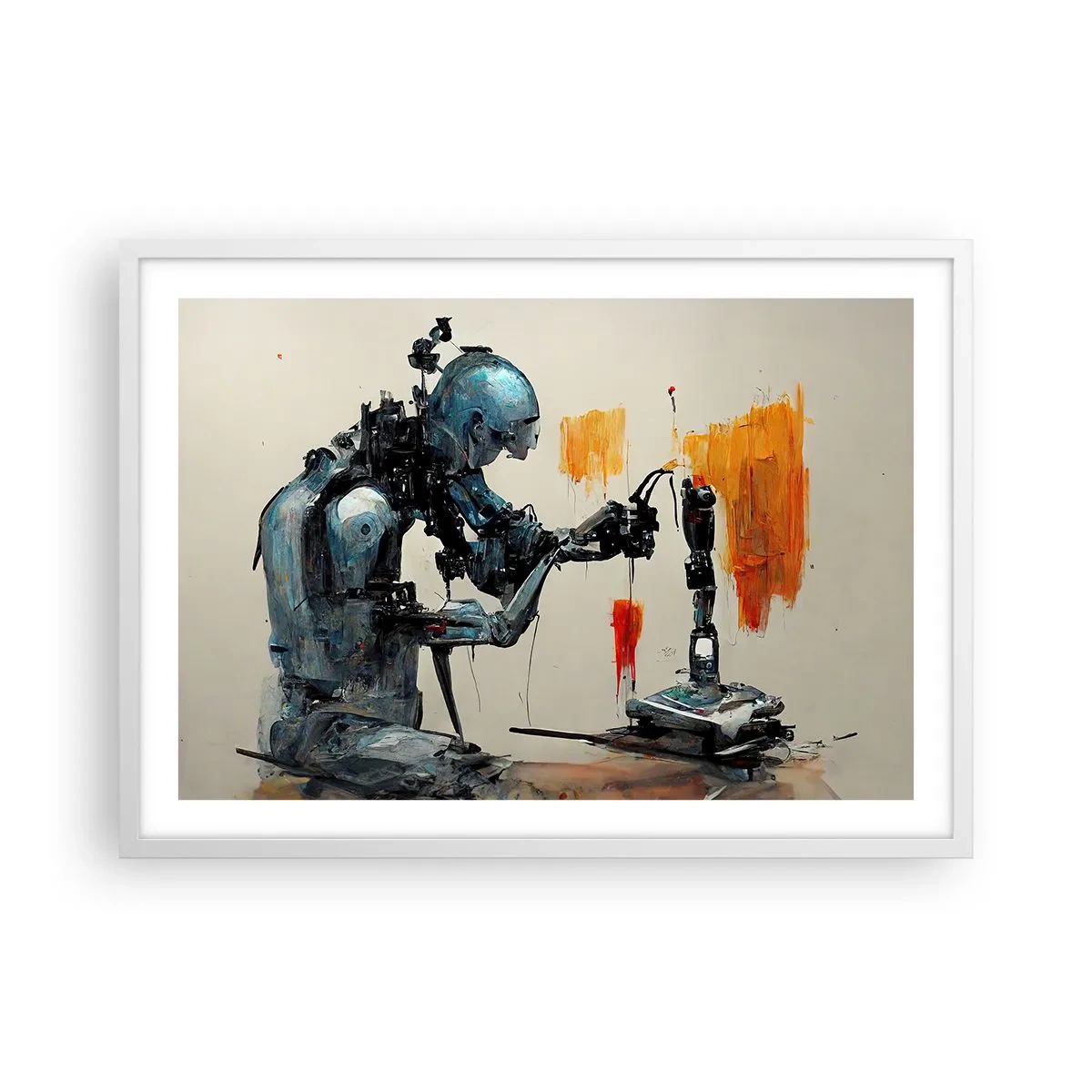 Affisch i vit ram - Kommer i morgon... - 70x50 cm