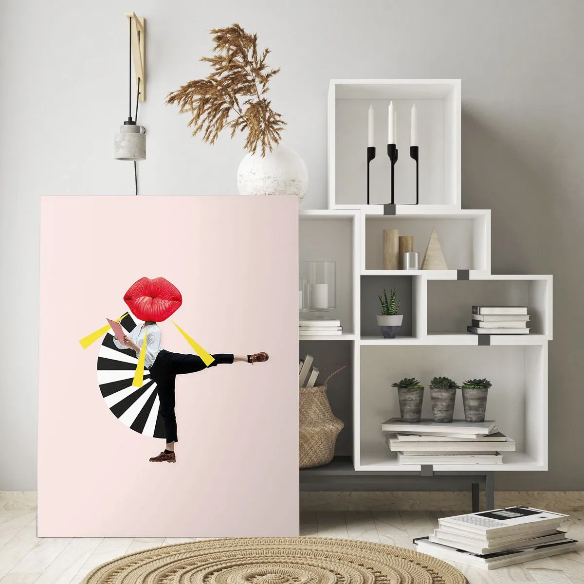 Glastavla - Bild på glas - Surrealistisk pop-art - 50x70 cm