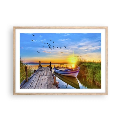 Affisch i ram av ljusek - Adjö, vi ses imorgon - 70x50 cm