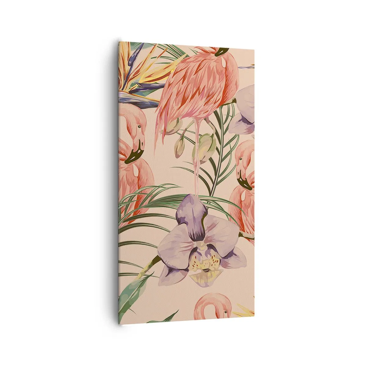 Canvastavla - Bild på duk - Rosa balett i blommor - 65x120 cm