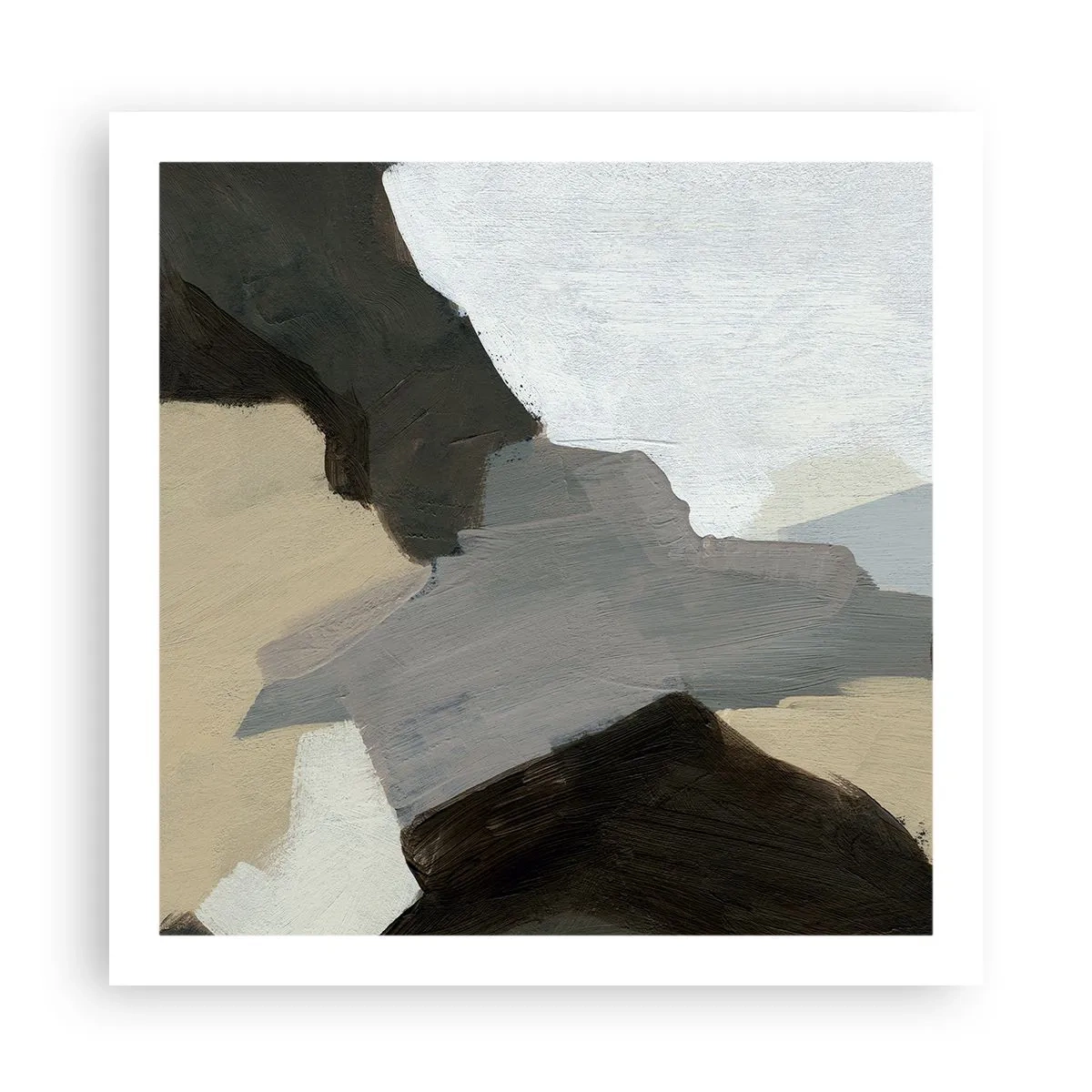 Affisch - Abstraktion: avgrening av det gråa - 60x60 cm