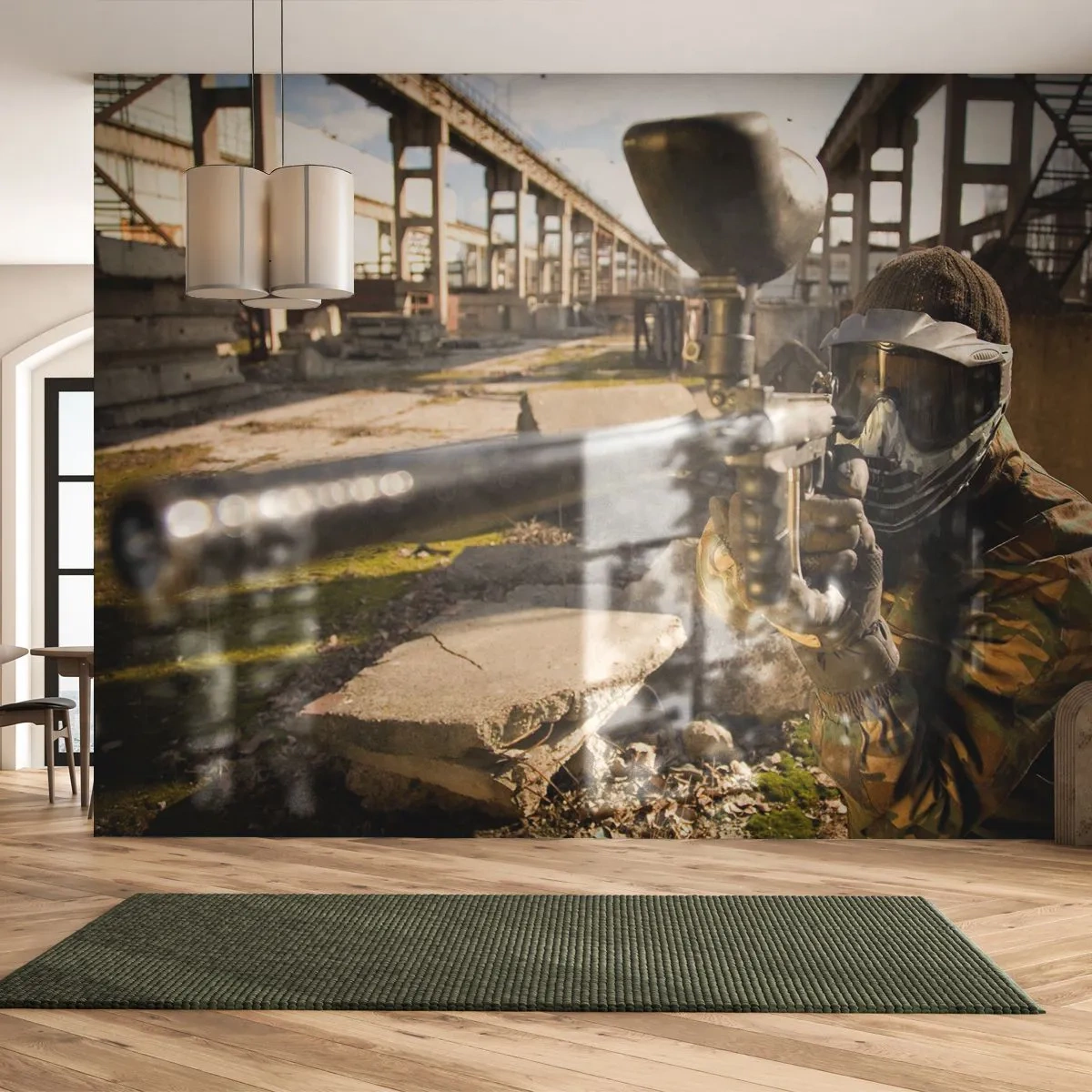 Fototapet Premium Canvas - Du kan också bli hjälte - Paintball, Sport, Militär - 450x315 cm