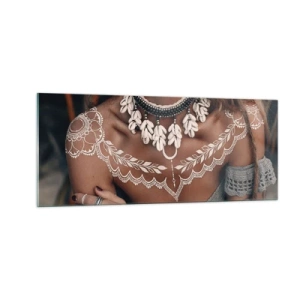 Glastavla - Bild på glas - Kvinnlighetens talismaner, ritualer - 100x40 cm