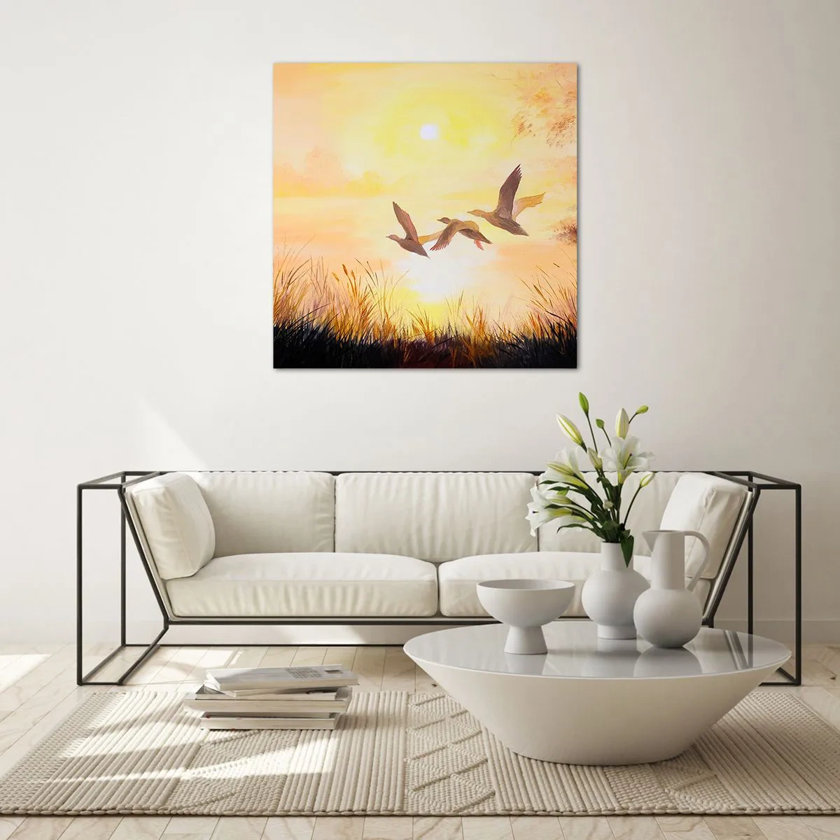Glastavla - Bild på glas - Början av en lång resa - 60x60 cm