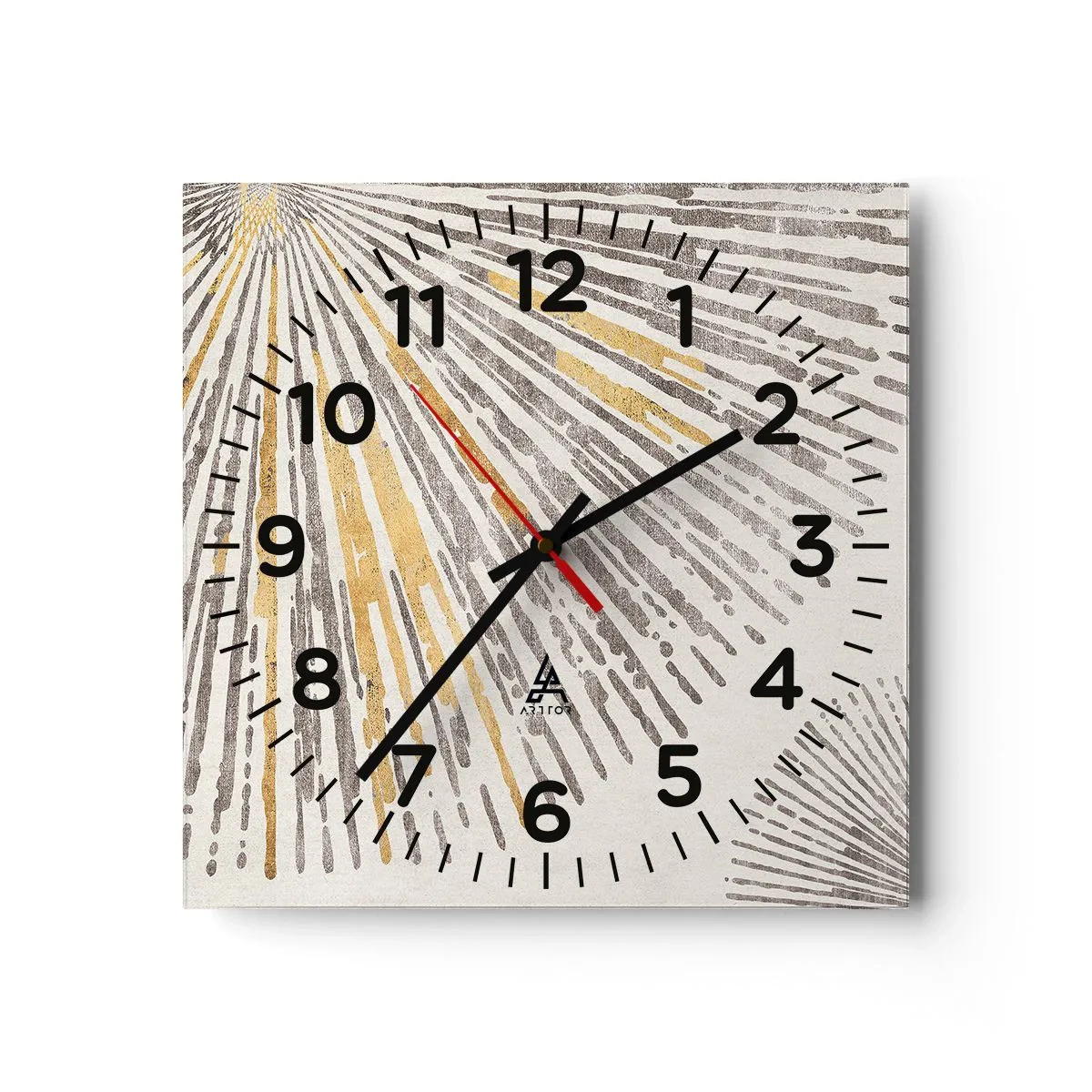 Väggklocka - Klocka på glas - Radiens skönhet - 30x30 cm