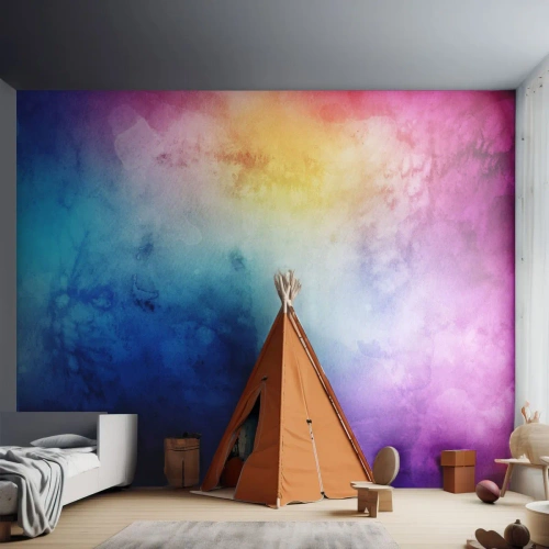 Fototapet Premium Canvas - Nästan i sjunde himlen - Abstraktion, Bit, Modernt mönster - 250x175 cm