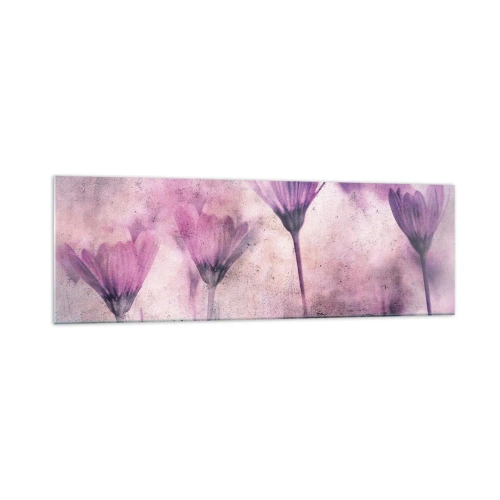 Glastavla - Bild på glas - Blommornas sömn - 160x50 cm