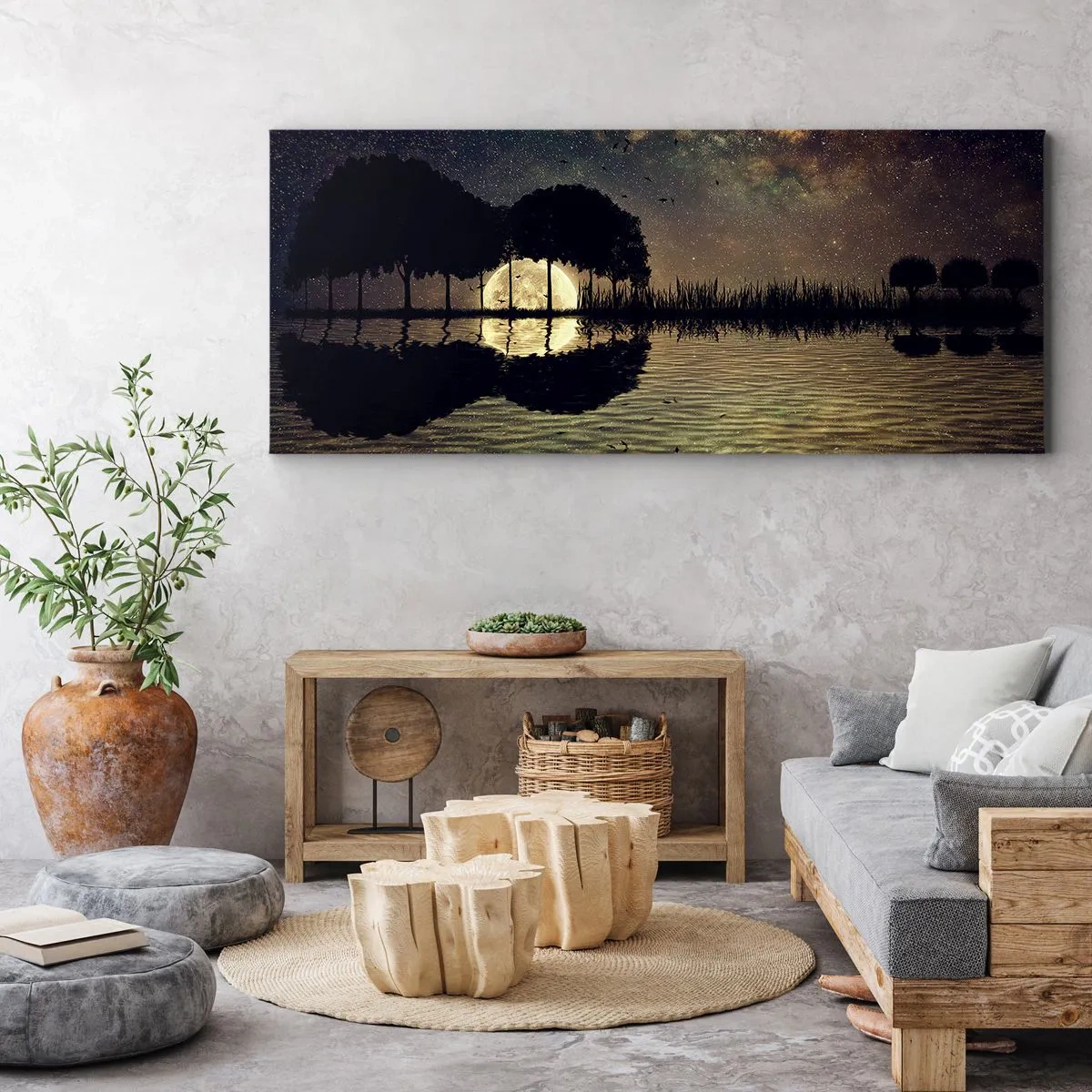Canvastavla - Bild på duk - En natt i världens ände - 120x50 cm