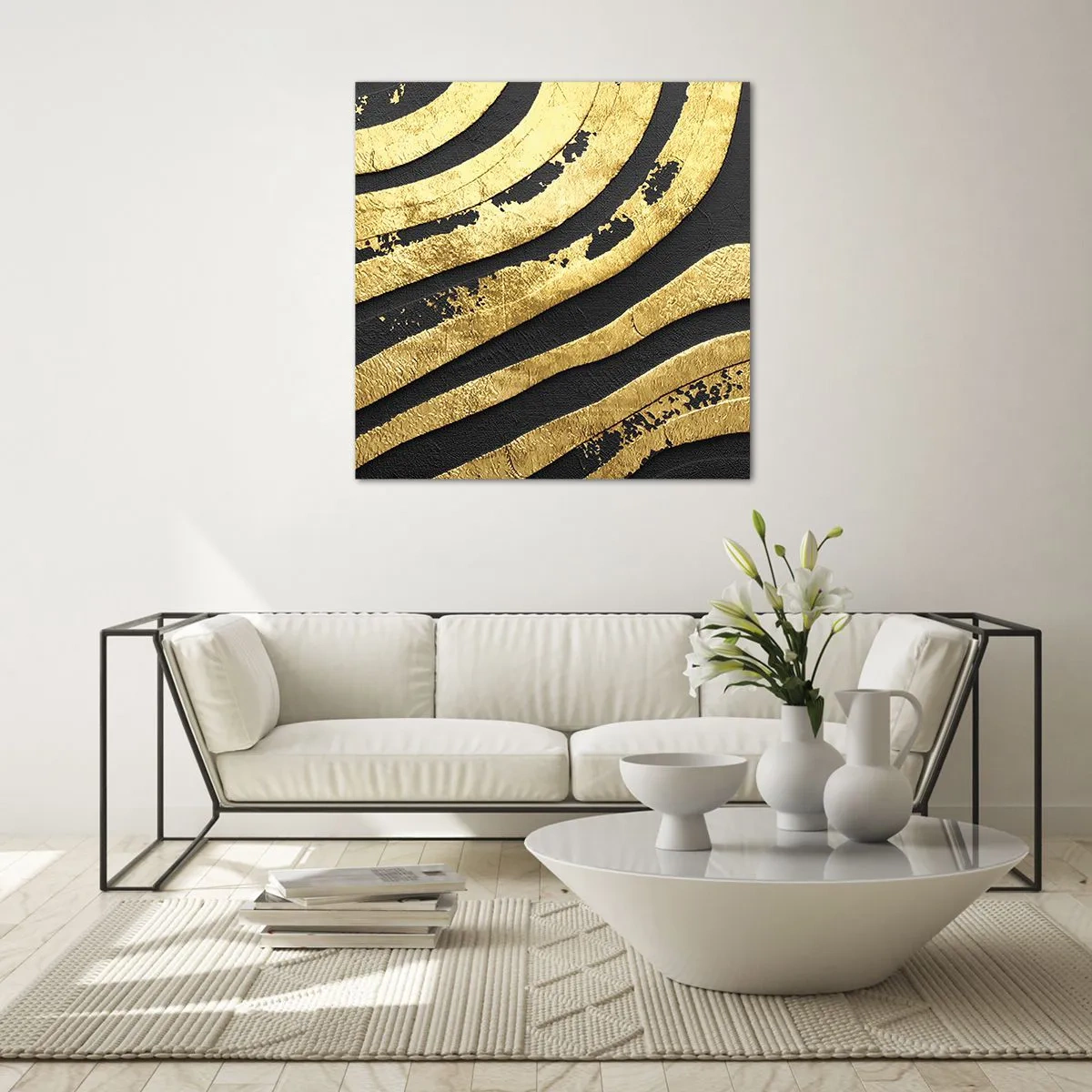 Glastavla - Bild på glas - Allt flyter - 70x70 cm