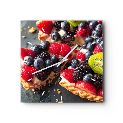 Väggklocka - Klocka på glas - Dolce vita! - 40x40 cm