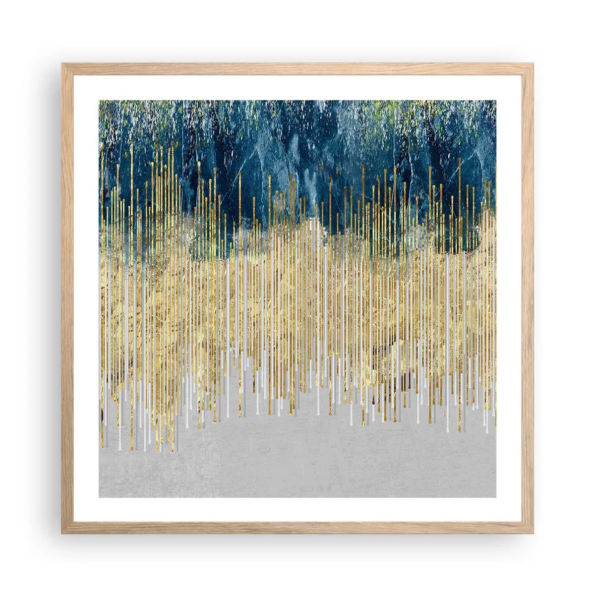 Affisch i ram av ljusek - Förgylld gräns - 60x60 cm