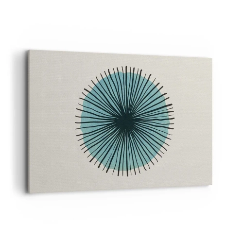 Canvastavla - Bild på duk - Radier mot blått - 120x80 cm