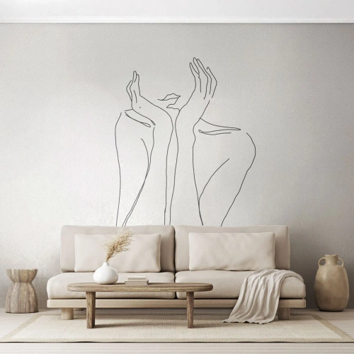 Fototapet Premium Canvas - Vad flickorna drömmer om - Kvinna, Grafik, Bit - 400x280 cm