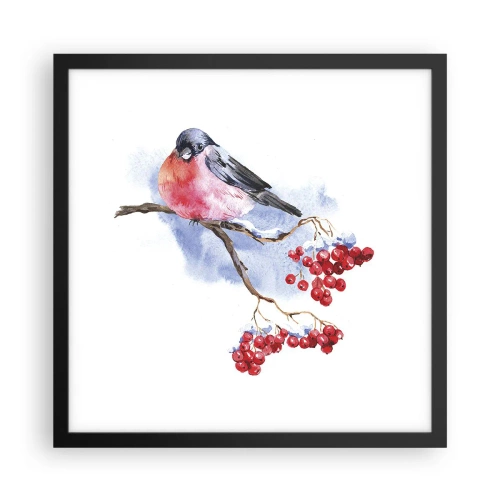 Affisch i svart ram - Vinter i färger - 40x40 cm