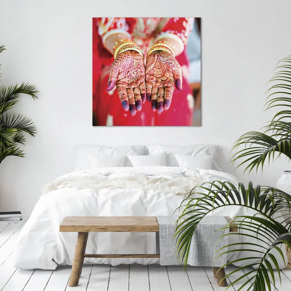 Canvastavla - Bild på duk - Redo att fånga lyckan - 70x70 cm