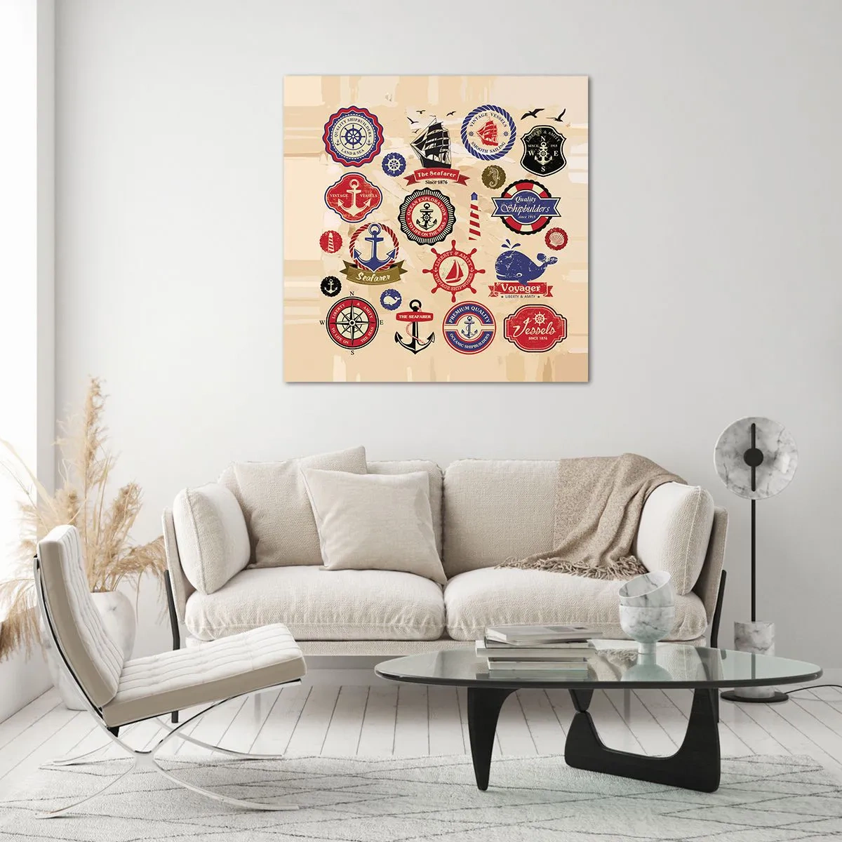 Glastavla - Bild på glas - Seglarbroderskap - 70x70 cm