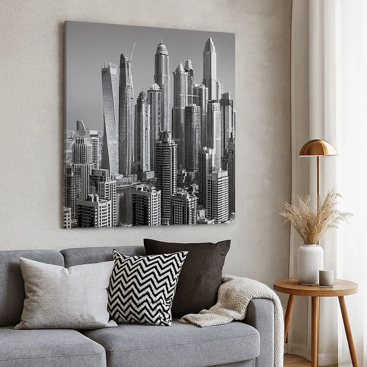 Canvastavla - Bild på duk - Stad över öknen - 30x30 cm