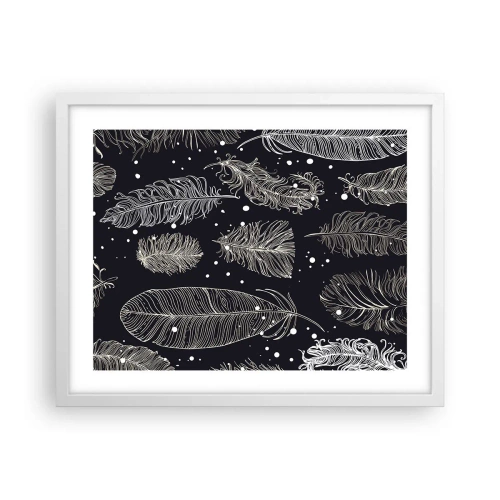Affisch i vit ram - Fjäderspets - 50x40 cm