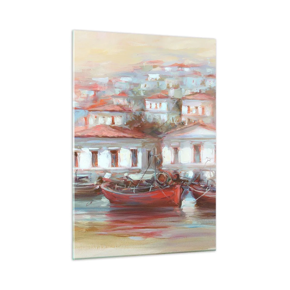 Glastavla - Bild på glas - Lycklig stad - 50x70 cm