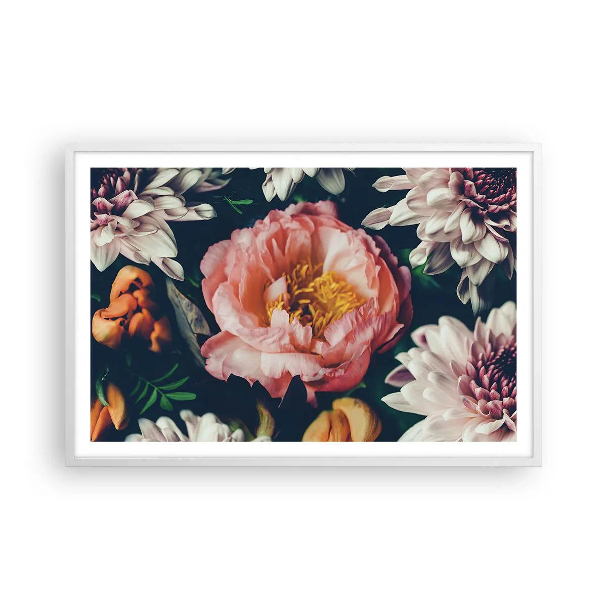 Affisch i vit ram - Med barockprakt - 91x61 cm