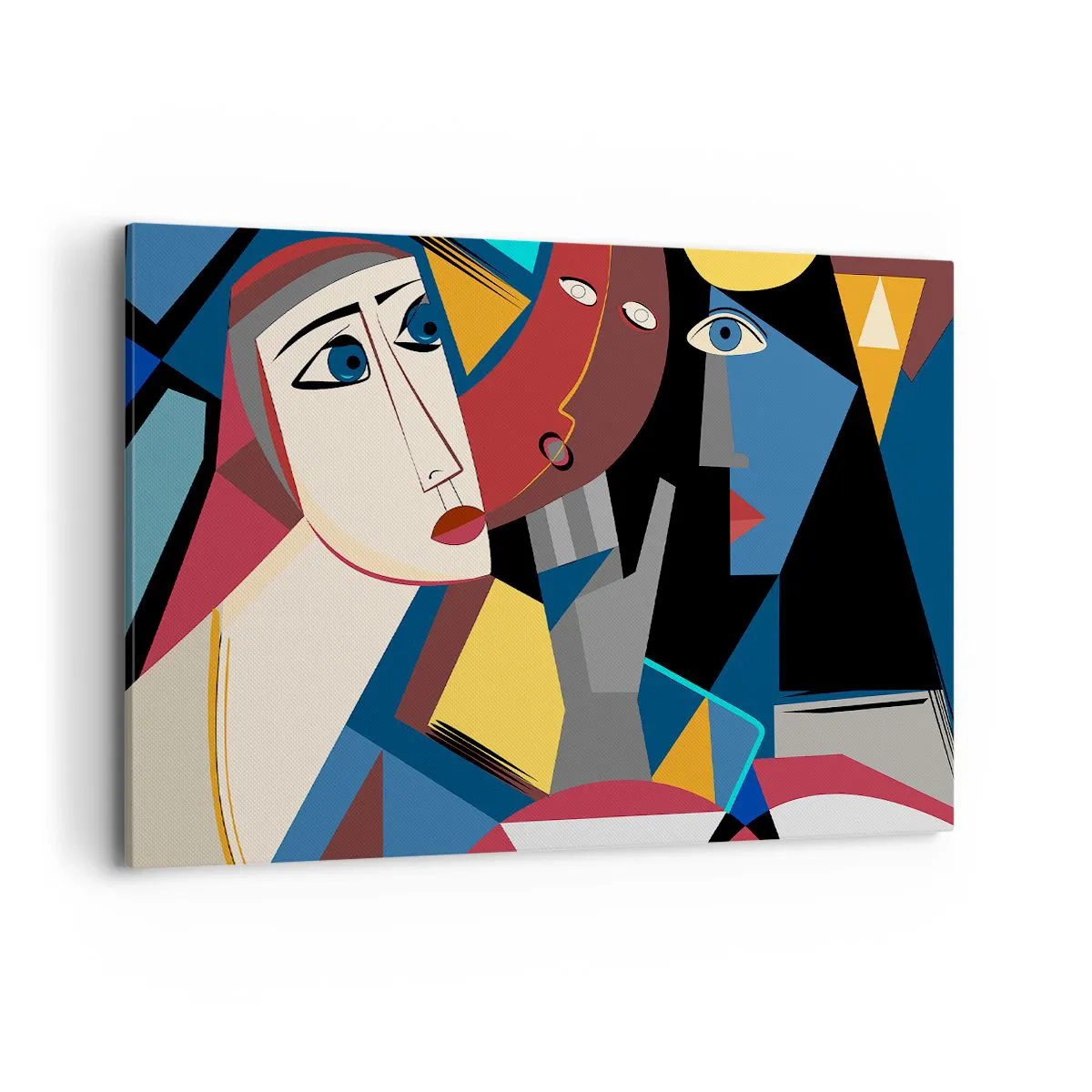Canvastavla - Bild på duk - Kubistiskt samtal - 120x80 cm