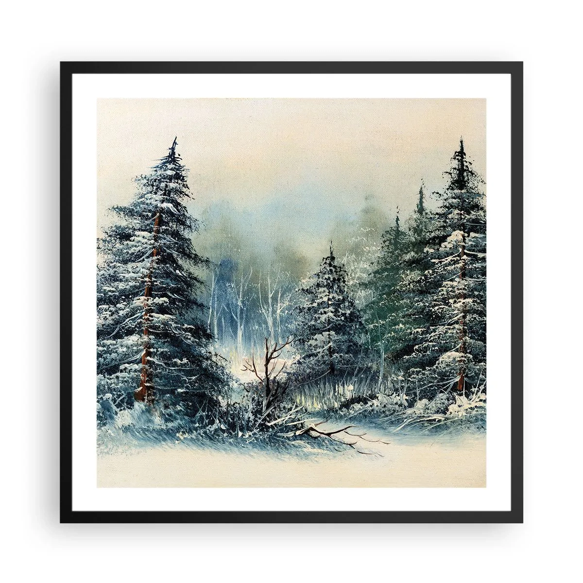 Affisch i svart ram - Redo för Julen - 60x60 cm