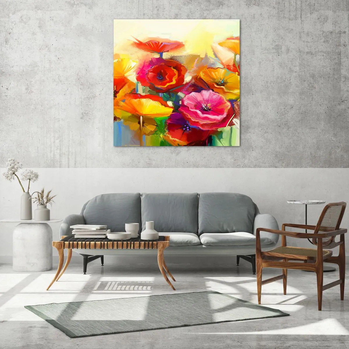 Glastavla - Bild på glas - Inte bara rött - 60x60 cm