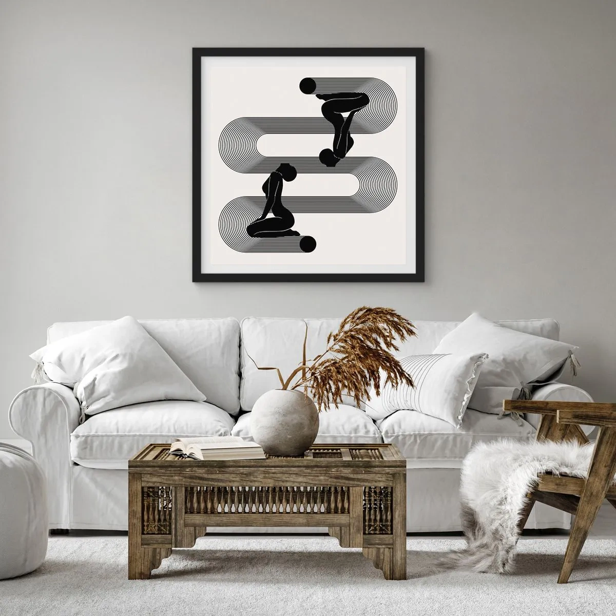 Affisch i svart ram - Sensuell symmetri - 30x30 cm