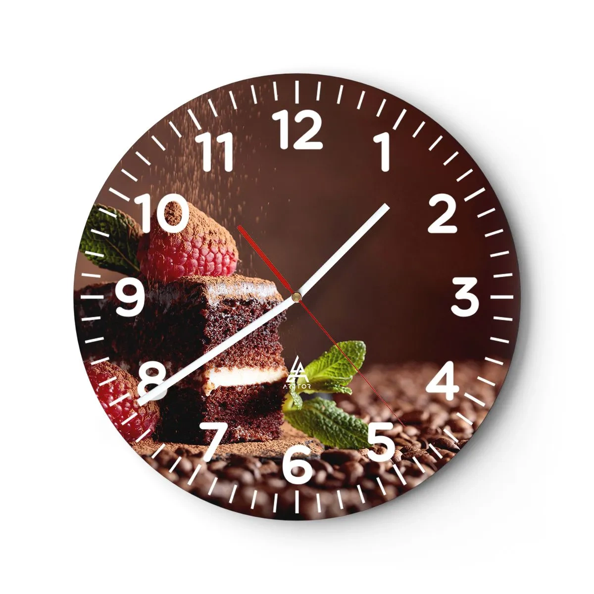 Väggklocka - Klocka på glas - Livet är ljuvt - 40x40 cm