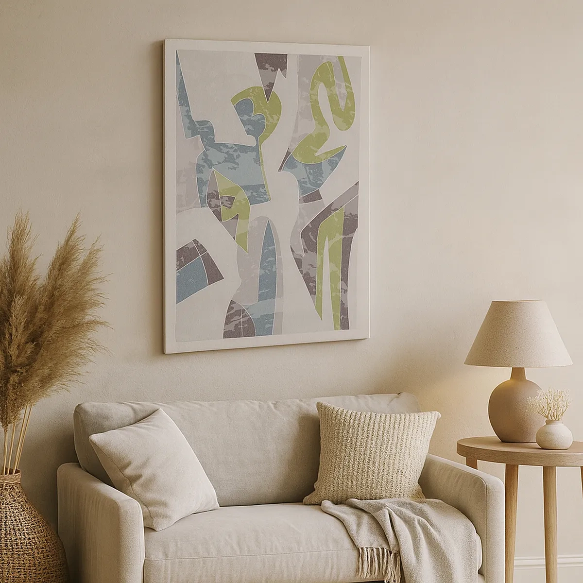 Canvastavla - Bild på duk - Komposition bakom glas - 50x70 cm