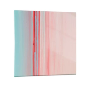 Glastavla - Bild på glas - Abstraktion i gryningen - 50x50 cm