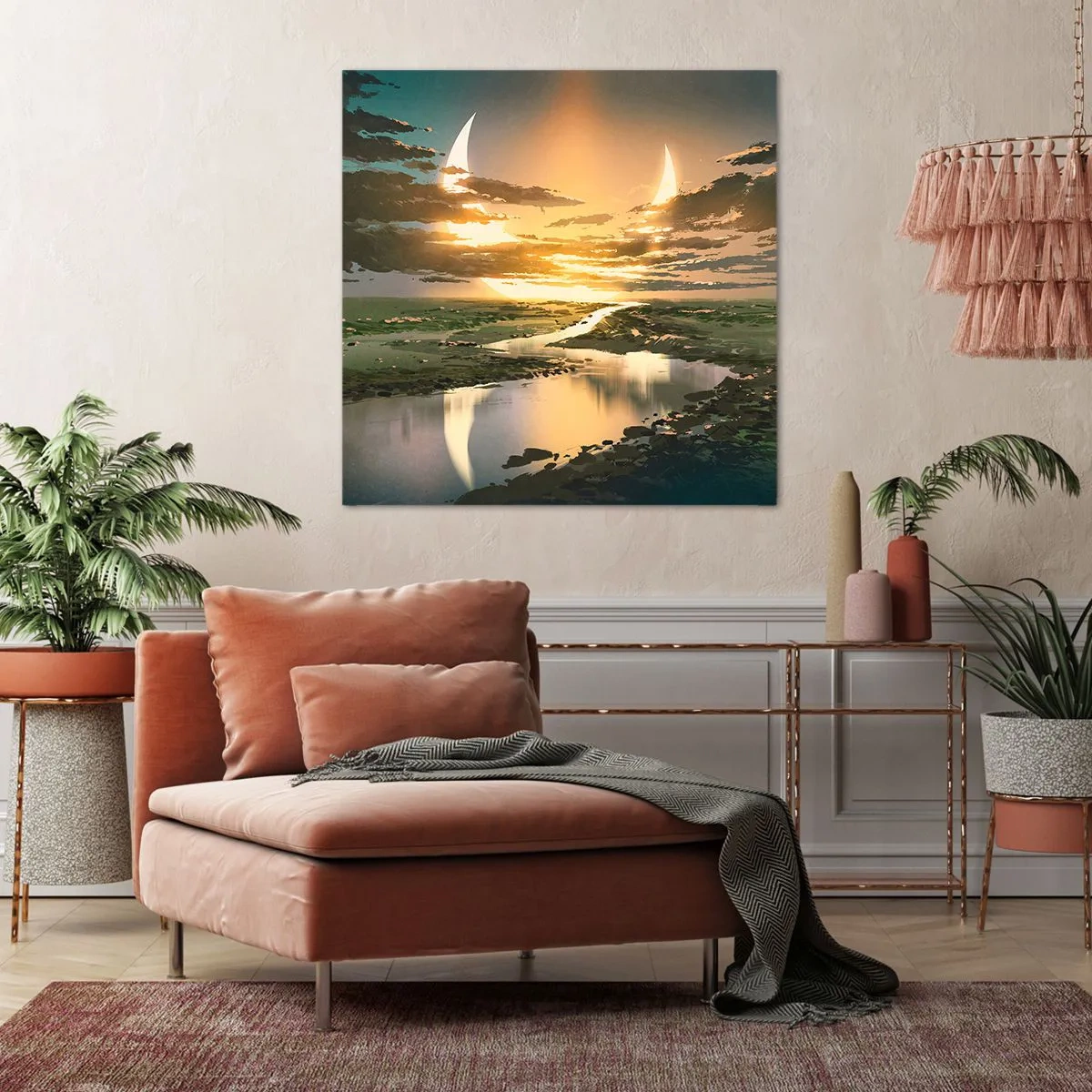 Canvastavla - Bild på duk - Någonstans i en avlägsen galax - 60x60 cm