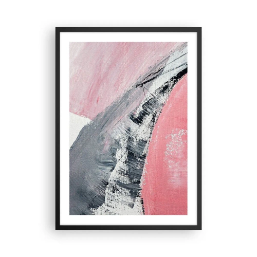 Affisch i svart ram - En abstrakt komposition i nyanser av rosa och grått. - 50x70cm - Anpassad komposition - Modern väggdekoration för vardagsrum och sovrum ARTTOR