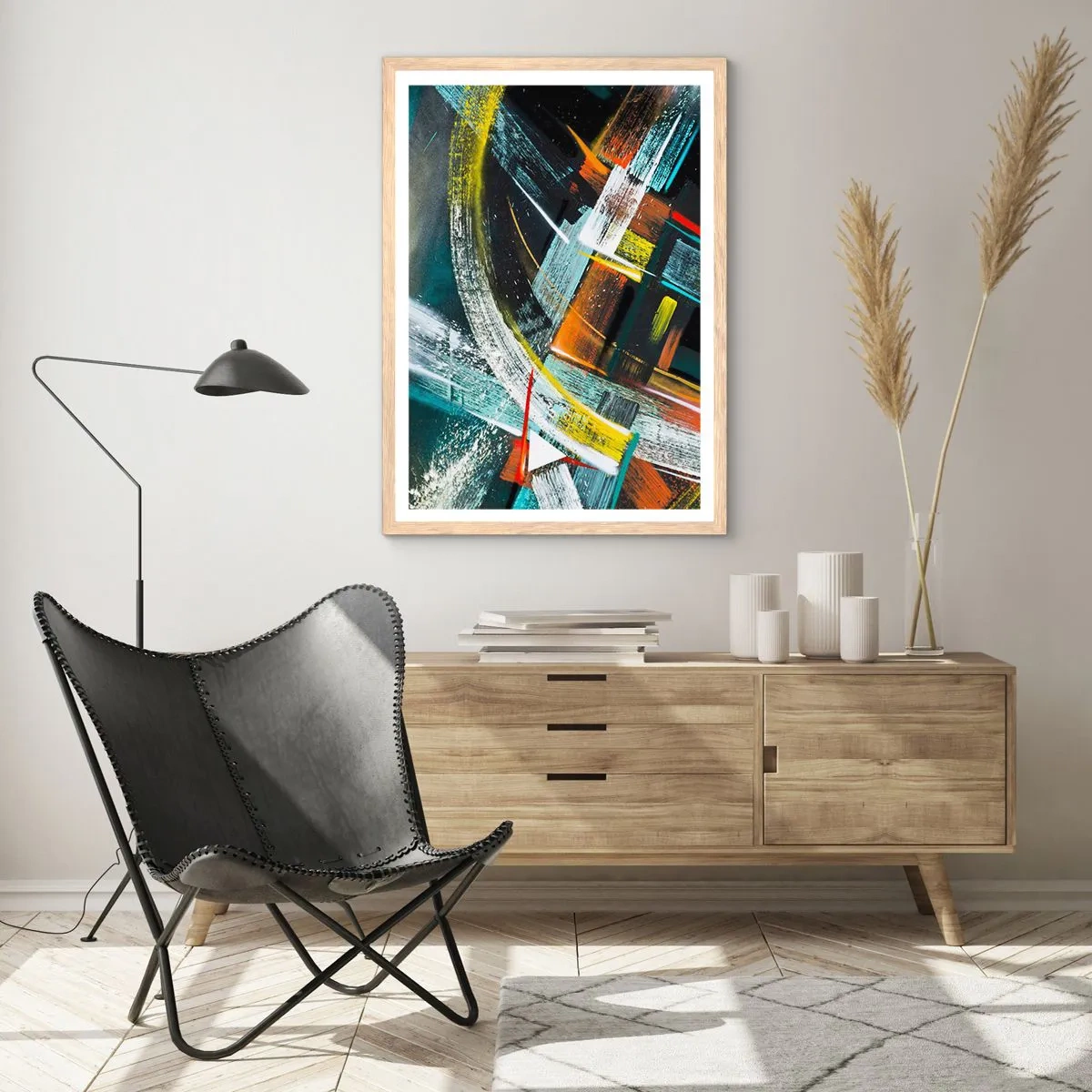 Affisch i ram av ljusek - Rörelsens energi - 61x91 cm