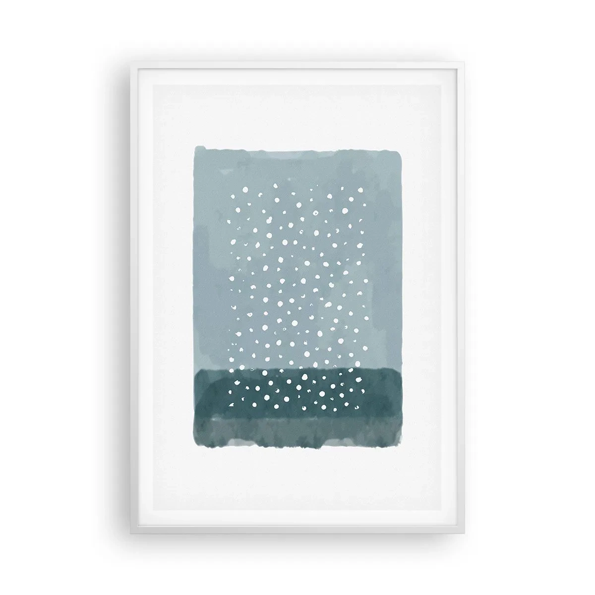 Affisch i vit ram - Uppstådda ur det blåa - 70x100 cm