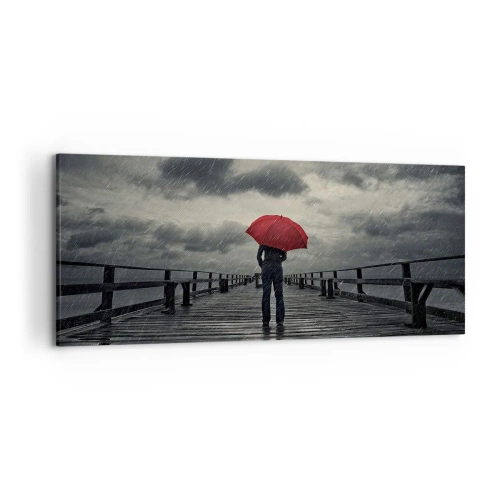 Canvastavla - Bild på duk - Det gör inget att det regnar - 120x50 cm