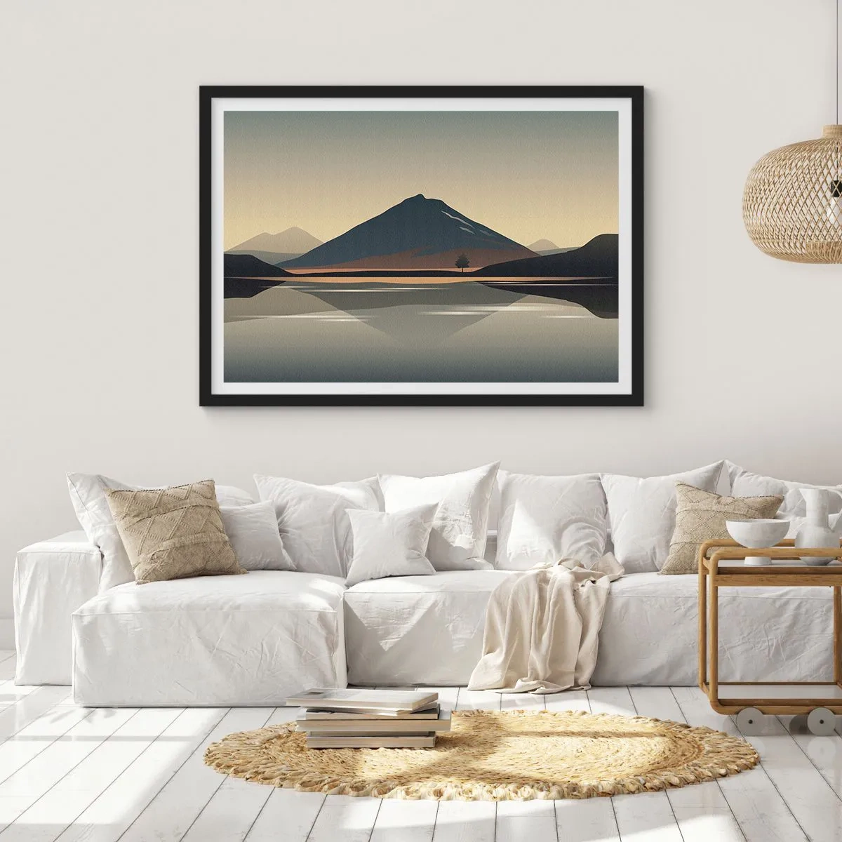 Affisch i svart ram - Spegelbild - 70x50 cm