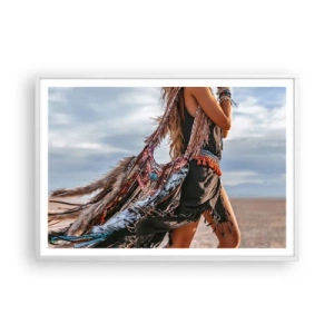 Affisch i vit ram - Shamanens flicka - 100x70 cm