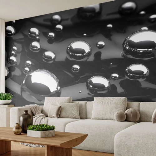 Fototapet Premium Sand - Ur svarta massan - Abstraktion, Krombollar, 3D - 100x70 cm