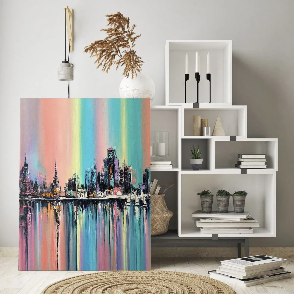 Glastavla - Bild på glas - Nattens ljus - 80x120 cm