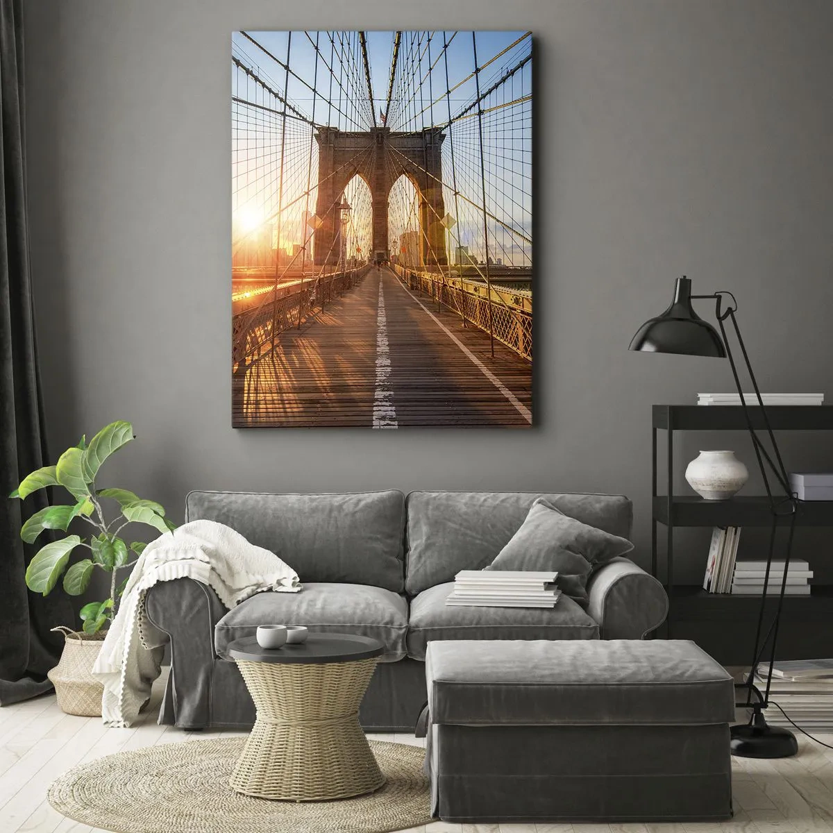 Canvastavla - Bild på duk - På guldbron - 50x70 cm