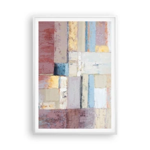 Affisch i vit ram - Geometrins lugn - 70x100 cm
