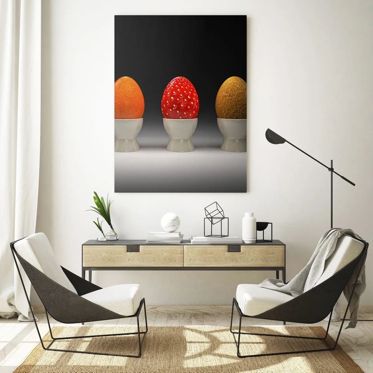 Glastavla - Bild på glas - Fruktfrukost - 50x70 cm