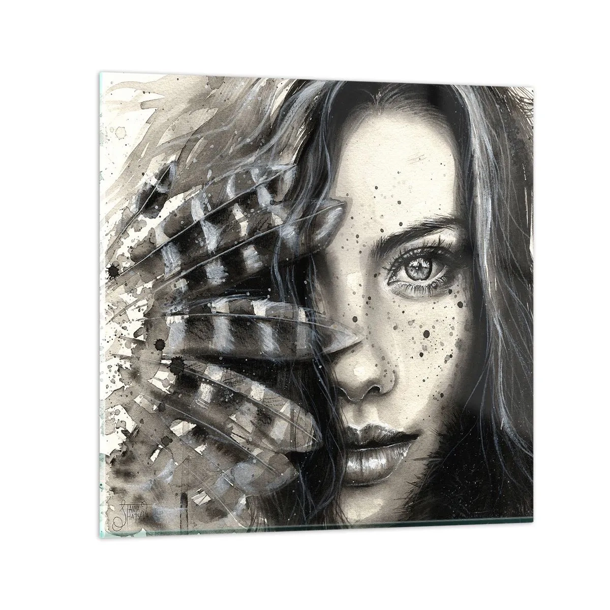 Glastavla - Bild på glas - Vild skönhet - 40x40 cm