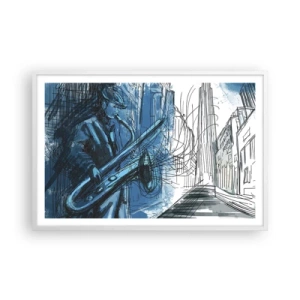 Affisch i vit ram - Stadsrapsodi - 91x61 cm