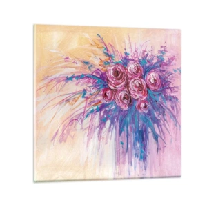 Glastavla - Bild på glas - Rosfontän - 30x30 cm