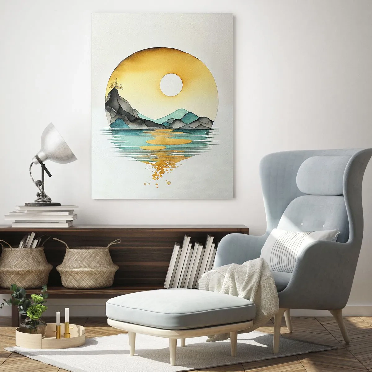 Glastavla - Bild på glas - I en cirkel av skönhet - 70x100 cm